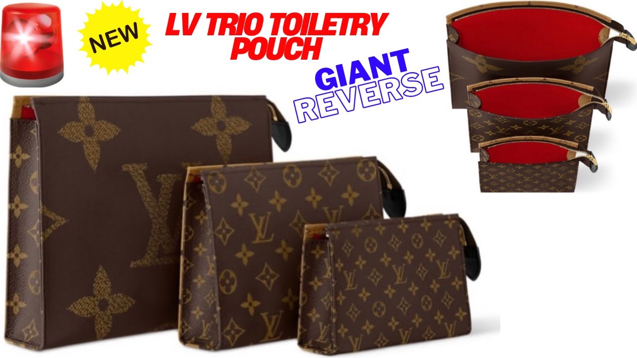 NEW Louis Vuitton Trio Tioletry Pouch Giant Reverse Monogram