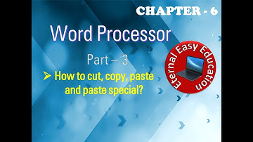 TN +1 Computer Application(chapter -6 Word Processor) Part 3 cut, copy, paste and paste special