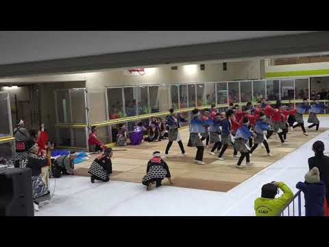 2020 1 3 大須スケートリンク お正月特別企画鳴子踊りで招福祈願 名古屋学生チーム『鯱』