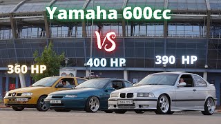 Кто Кого? Yamaha 600Cc, Opel 400Hp, Bmw 390Hp, Seat 360Hp