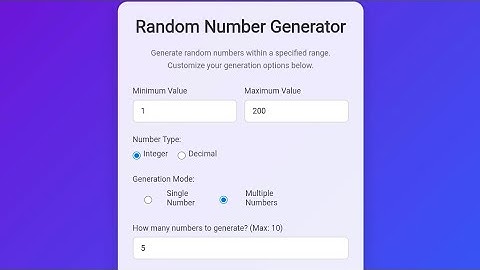 Random Number Generator in HTML, CSS & JavaScript | Min–Max, Copy & Auto-Generate | Frontend Project