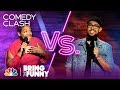 Comic tacarra williams performs in the comedy clash round  bring the funny comedy clash