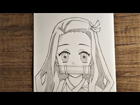 How to draw nezuko step by step easy | nezuko drawing