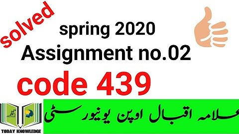 aiou solved assignment spring 2020 | code 439 Assignment no.02