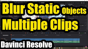 How to blur out a static object on multiple clips (Davinci Resolve, Wrong time/date in the corner)
