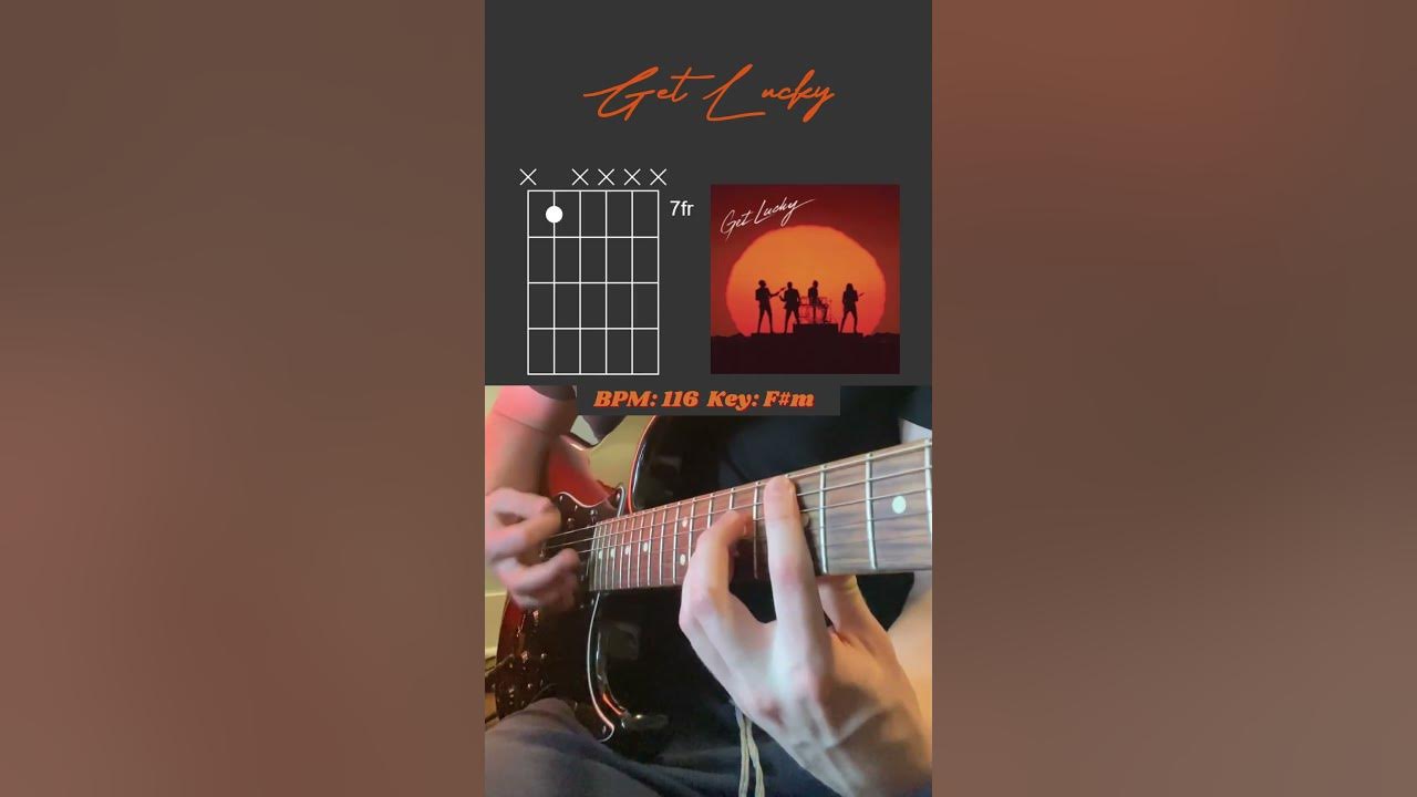 Get Lucky - Daft Punk (Feat. Pharrell Williams) | Guitar Chords | #shorts Get Lucky - Daft Punk (Feat. Pharrell Williams) | Guitar Chords | #shorts
