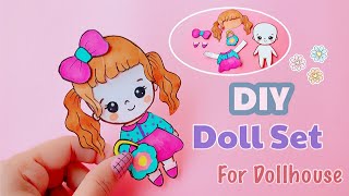 DIY Paper Doll Set for Dollhouse | Easy Tutorial & Playing with Dollhouse | Doll making at home screenshot 5