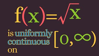 Real Analysis | The uniform continuity of sqrt(x).