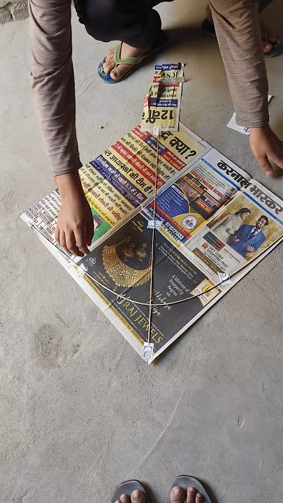 Newspaper Big Kite making 2025 🪁 How to make kite at home #kitevideo #kitemaking #kiteg