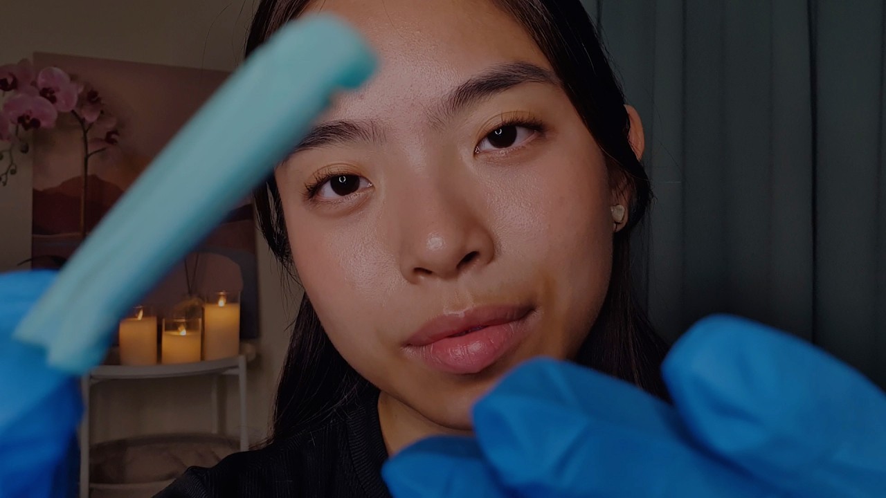 ASMR Delicate Facial Dermaplaning Treatment 🌸 Skincare & Brow Grooming (Layered Sounds)