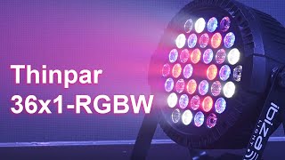 IBIZA THINPAR36X1-RGBW - PROJECTEUR PAR EXTRA-PLAT - 36 LED RGBW 1W