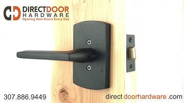 Emtek Sandcast Bronze Lariat Lever Handle with Style 4 Rosette in Oil Rubbed Bronze