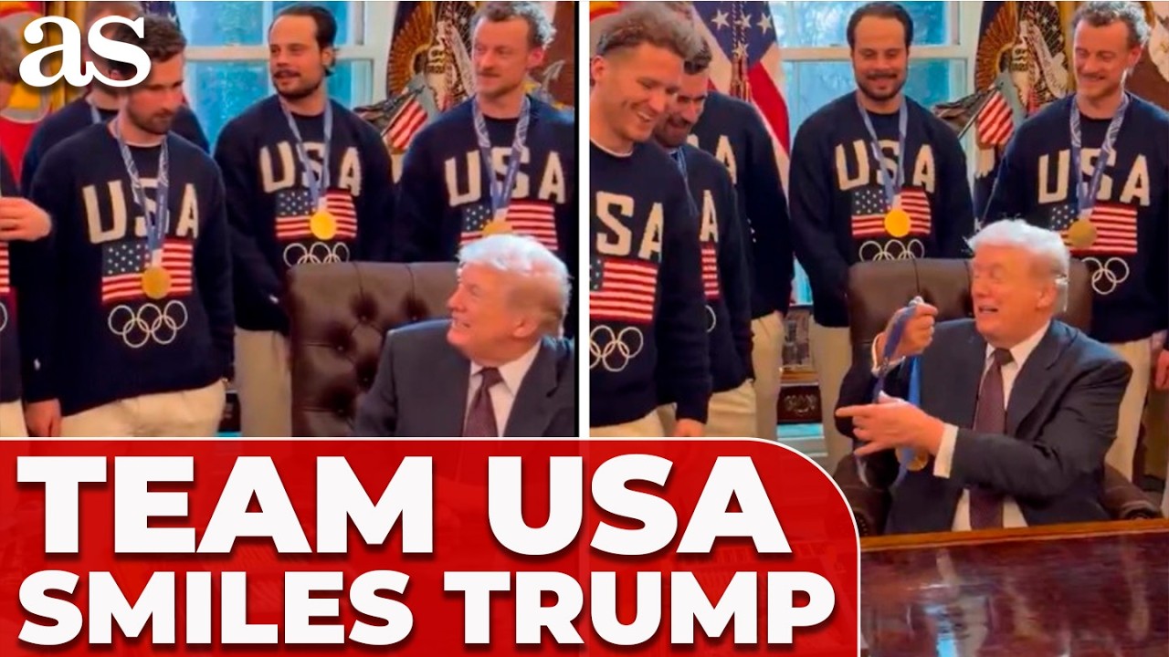 Trump SPARKS LAUGHTER with GOLD MEDAL JOKE during TEAM USA Hockey Oval Office visit