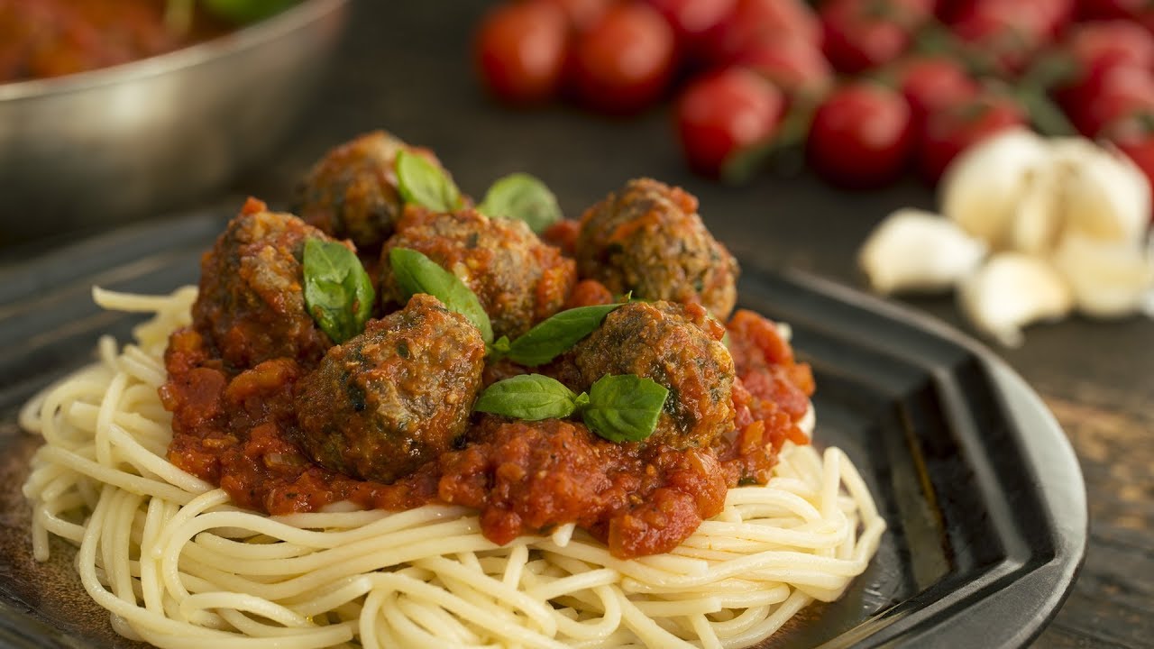 Spaghetti with Baked Meatballs | Home Cooking Adventure