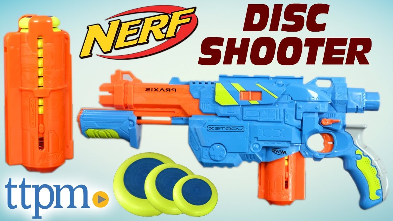 Nerf Vortex Praxis gun blaster with shoulder stock & 10 disc holder C-2822A 2010 for sale online 