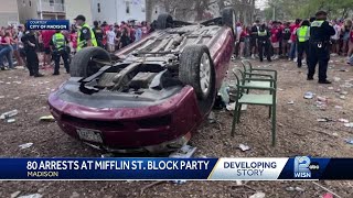 Mifflin Street block party mayhem: Dozens arrested, cars damaged, officer injured