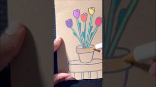 Soothing Marker Sounds On Recycled Cardboard (clip) #shorts #asmr #coloring