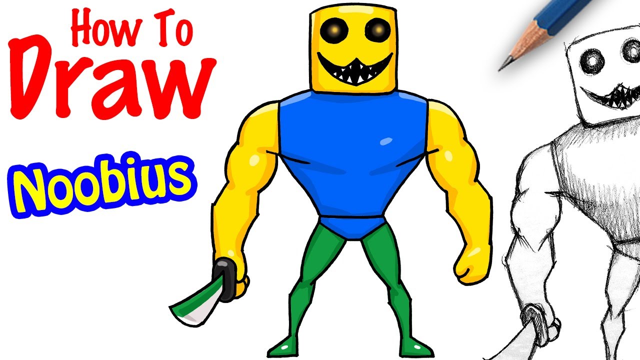 How To Draw Noobius Roblox Bakon Youtube - how to draw the noob in roblox youtube drawing for beginners