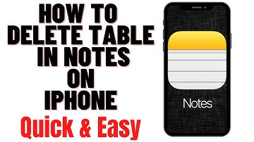 HOW TO DELETE TABLE IN NOTES ON IPHONE