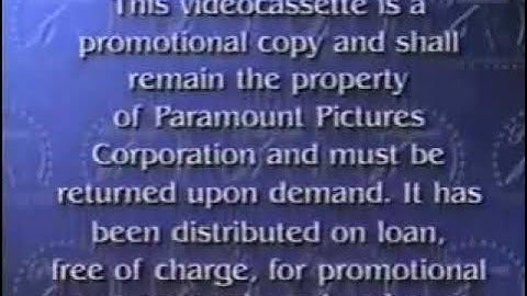 Paramount Home Video Feature Presentation And Warning Screen (1989-1995) (Screener Version)
