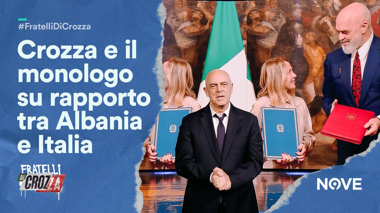 Crozza e il monologo sull'Albania e lo storico accordo tra Edi Rama e Giorgia Meloni