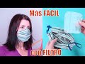 CÓMO HACER MASCARILLA 3D, BARBIJO, TAPABOCA de TELA FÁCIL con FILTRO