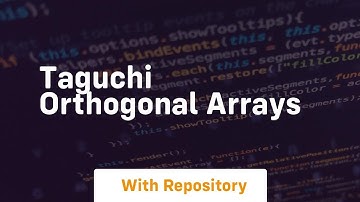 taguchi orthogonal arrays