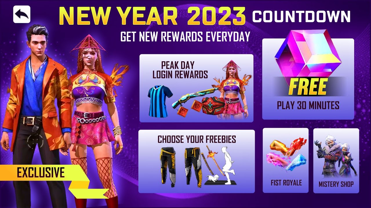 NEW YEAR 2023 EVENT FREE FIRE | 1 JANUARY EVENT | FREE FIRE NEW EVENT | NEW YEAR EVENT FREE FIRE