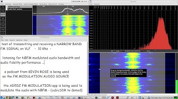 VLF BAND - NBFM modulation demodulation test - AD5DZ NBFM Transmitter - CUBICsdr NBFM Receiver