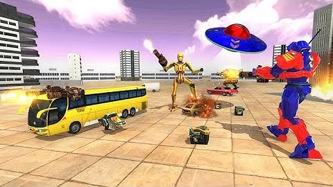 Bus Robot Transform Wars-UFO Spaceship Robot Games | Android Gameplay