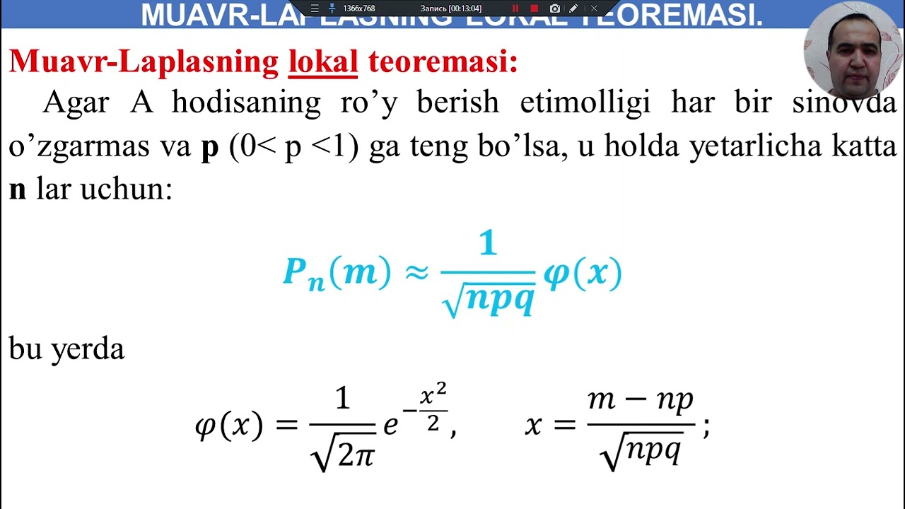 25 Bernulli sxemasi, Muavr-Laplasning lokal va integral teoremalari. Puasson teoremasi