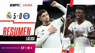 ¡DOS DE VINI Y UNO DE VALVERDE EN LA GOLEADA DEL CAMPEÓN! | Real Madrid 5-0 Alavés | RESUMEN