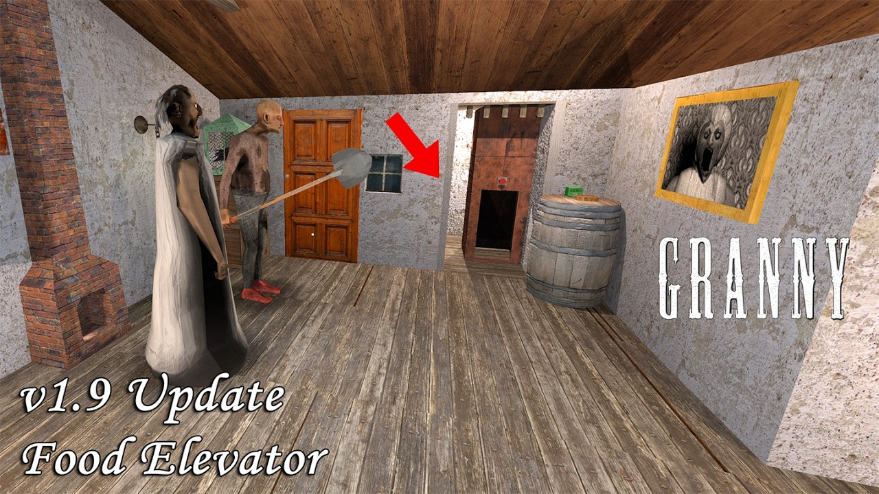 Granny Recaptured (v1.9 Update) - The NEW Food Elevator Lead To SECRET Attic !