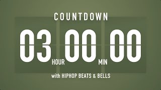 3 Hours Countdown Timer Flip clock 🎵 \/ +HIP HOP BEATS