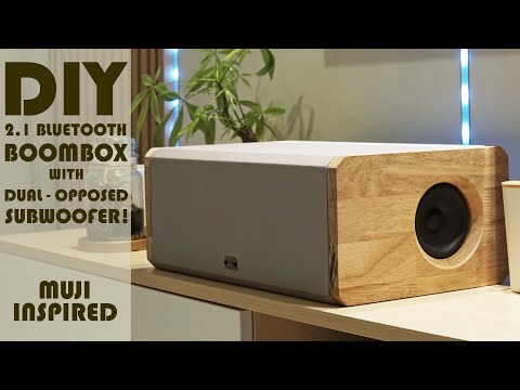 DIY 2.1 Bluetooth Boombox with Dual Opposed Subwoofer (Minimalist, MUJI inspired)