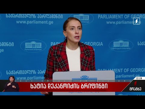 ხატია დეკანოიძის ბრიფინგი