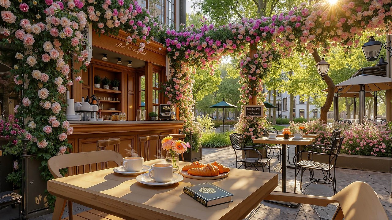 Peaceful Spring Morning at the Garden Café ☕🌸🎶 | Soft Jazz for Calm Moments