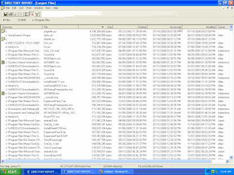 Directory Report demo to show how to manage your disk space