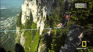 Dean Potter walking a tightrope 2200 feet high