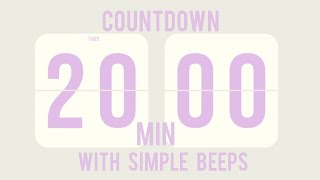 20 Minute Countdown Timer ⌛ With Simple Beeps 🔔