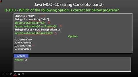 Java MCQ-10 String based java interview question answers- part2