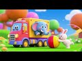 Elephant Truck and Bunny Roll Ball Together | Nursery Rhymes & Kids Songs
