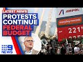 Climate protests continue in Sydney, Federal Budget to focus on cost of living | 9 News Australia