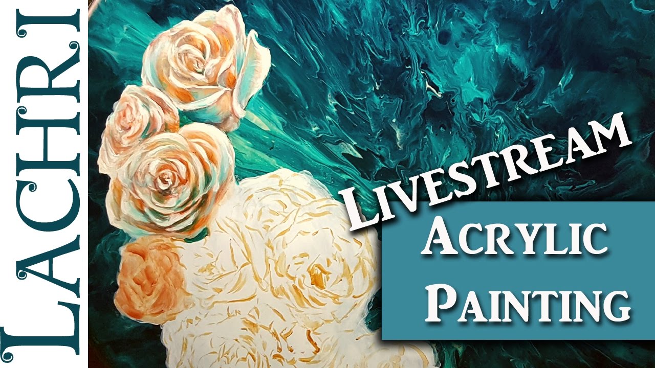 ⁣Acrylic Painting Livestream - Roses