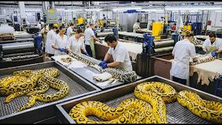 🐍 From Python Skin to Premium Jacket | The Full Industrial Leather Process