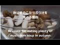 秋にきのこたっぷり汁を食べる理由/Reasons for eating plenty of mushroom soup in autumn