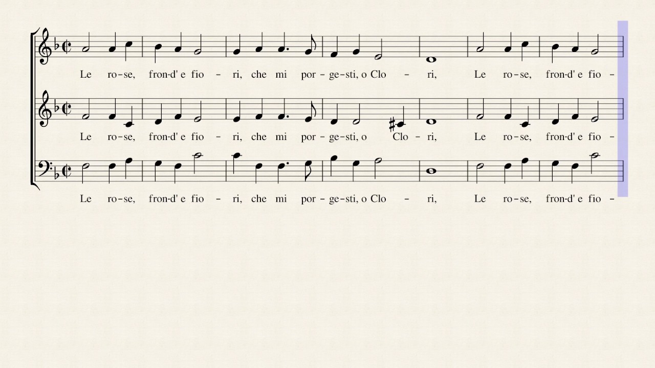 a cappella lyrics Le rose, frond'e fiori