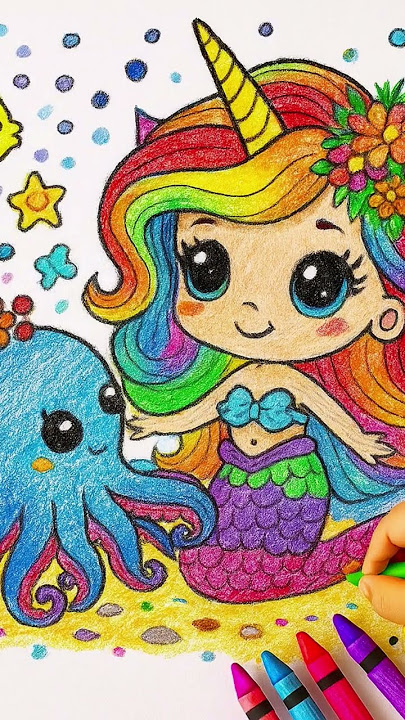 Kawaii Mermaids: Coloring Magic https://cosmiccolors3.gumroad.com/l/bwkci  #coloring #fypシ゚viral
