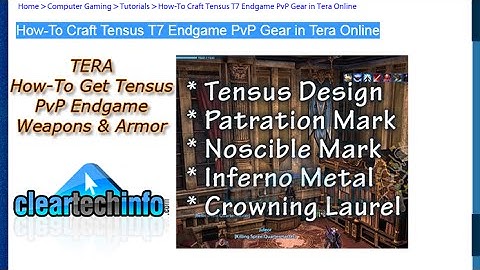 Tera - Crafting Tensus PvP Weapons & Armor Guide