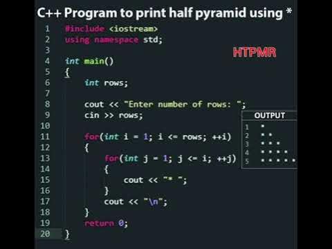 Program To Print Half Pyramid In CPP - HTPMR @High_Tech_PM_Raja - YouTube